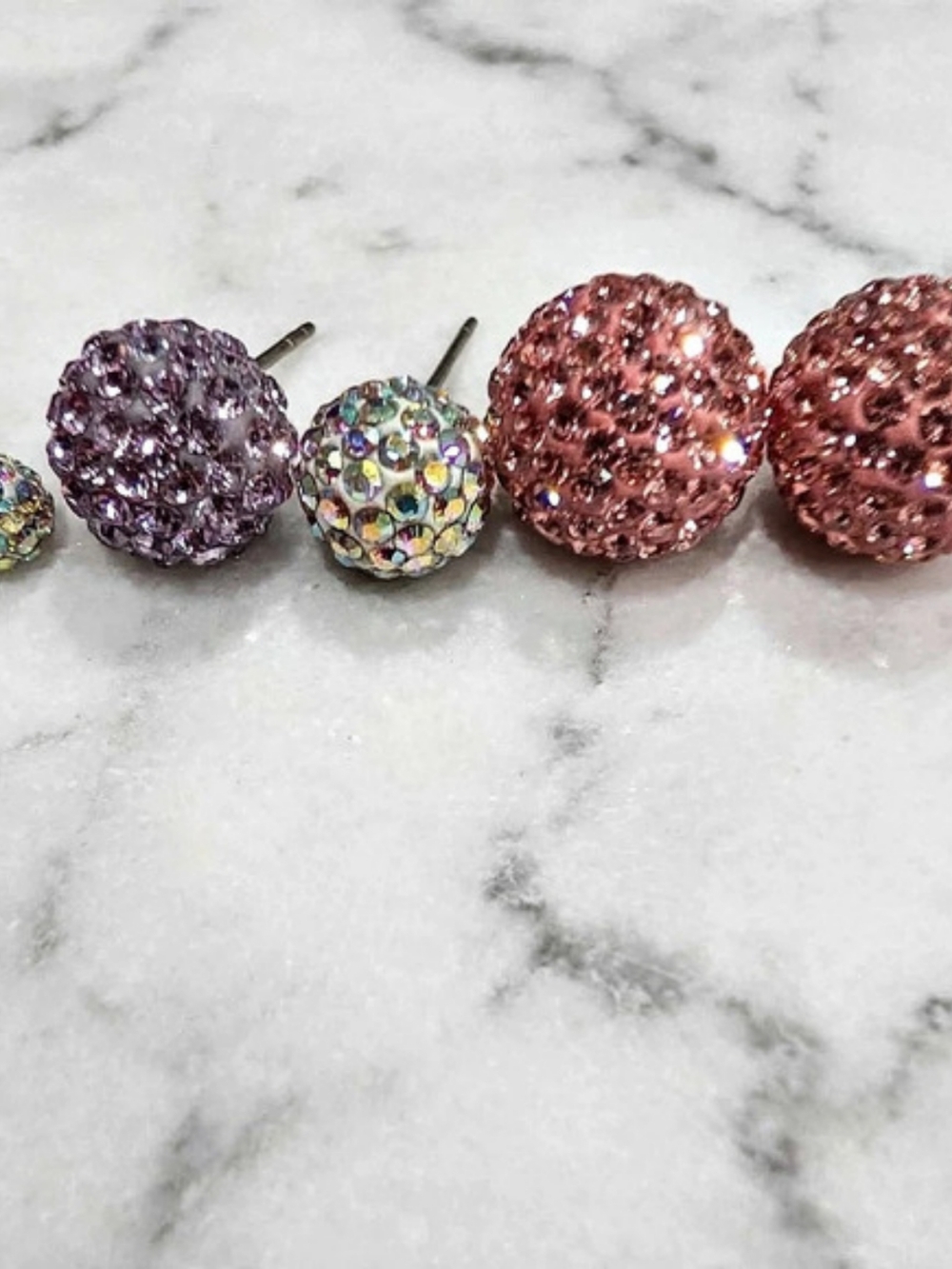Crystal Ball Stud Earrings in Pink & Purple Diy Projects